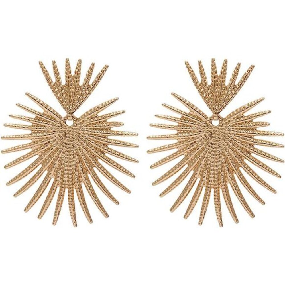 Gold Heart Statement Earrings | Lightweight Shell & Heart Dangles